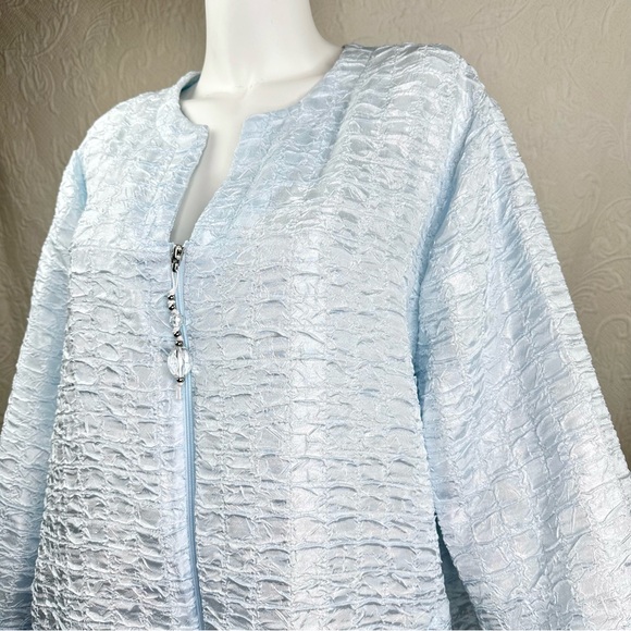 Diamond Tea XL Crinkle Satin Long Zip Robe NWT - Picture 6 of 16